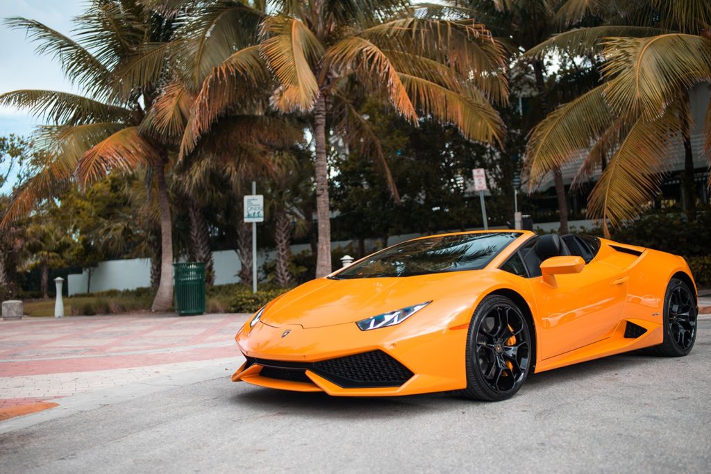 2018 Huracan Spyder Orange MVP Miami Exotic Rentals
